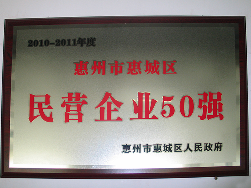 Top 50 private enterprises in Huizhou city